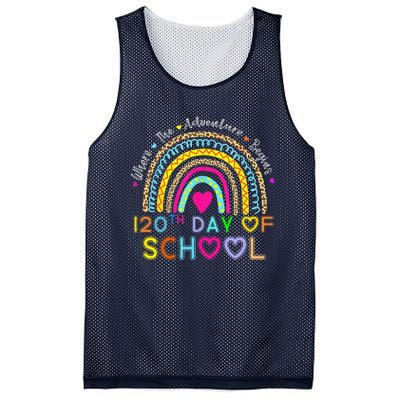 120th Day Of School Teacher 120 Days Smarter Rainbow Mesh Reversible Basketball Jersey Tank