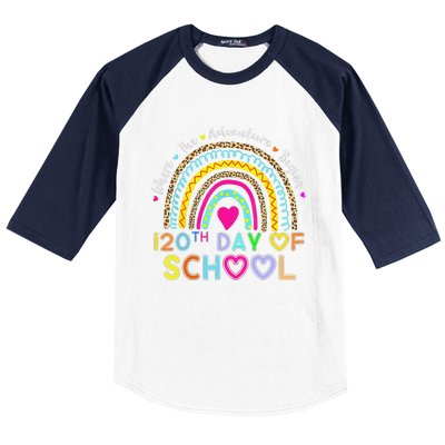 120th Day Of School Teacher 120 Days Smarter Rainbow Baseball Sleeve Shirt