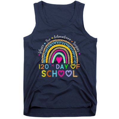 120th Day Of School Teacher 120 Days Smarter Rainbow Tank Top