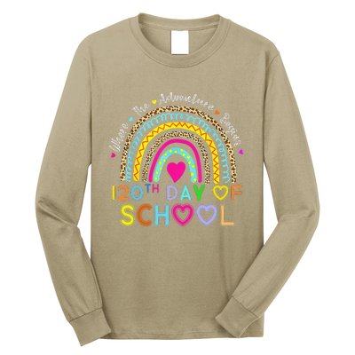 120th Day Of School Teacher 120 Days Smarter Rainbow Long Sleeve Shirt