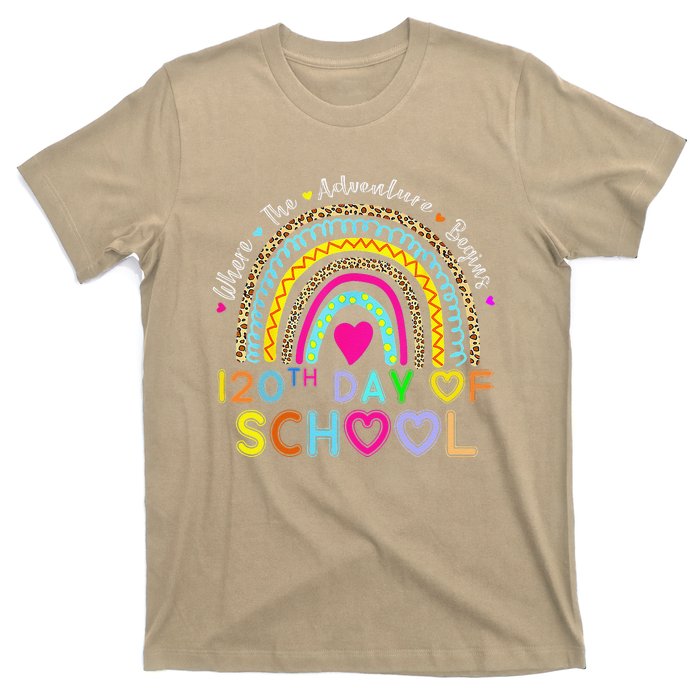 120th Day Of School Teacher 120 Days Smarter Rainbow T-Shirt