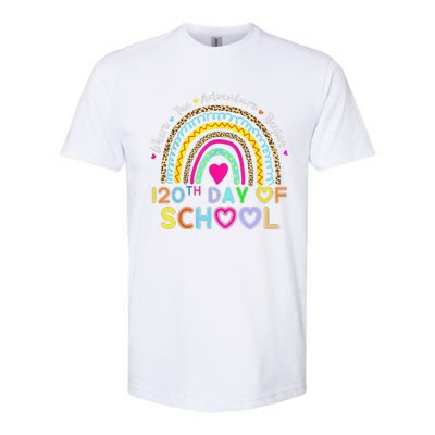 120th Day Of School Teacher 120 Days Smarter Rainbow Softstyle CVC T-Shirt