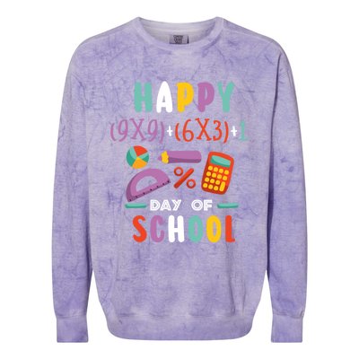 100 Days Or Math Formula 100 Days Of School Gift Colorblast Crewneck Sweatshirt