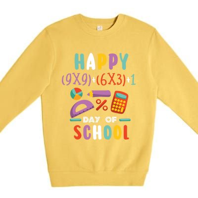 100 Days Or Math Formula 100 Days Of School Gift Premium Crewneck Sweatshirt