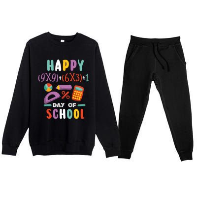 100 Days Or Math Formula 100 Days Of School Gift Premium Crewneck Sweatsuit Set