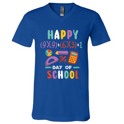 100 Days Or Math Formula 100 Days Of School Gift V-Neck T-Shirt