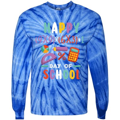 100 Days Or Math Formula 100 Days Of School Gift Tie-Dye Long Sleeve Shirt