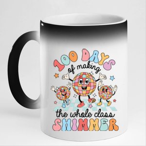 100 Days Of Making Whole Class Shimmer 100 Days Of School 11oz Black Color Changing Mug