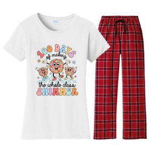 100 Days Of Making Whole Class Shimmer 100 Days Of School Women's Flannel Pajama Set