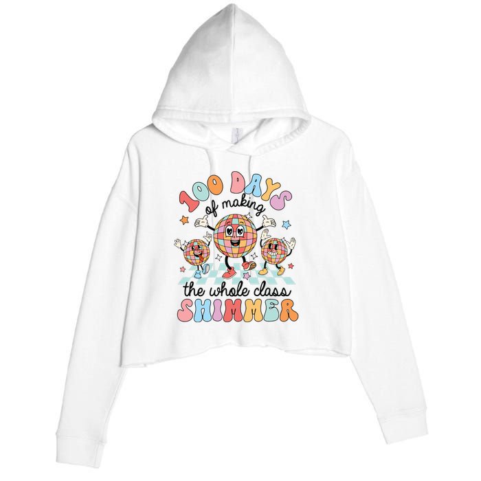 100 Days Of Making Whole Class Shimmer 100 Days Of School Crop Fleece Hoodie