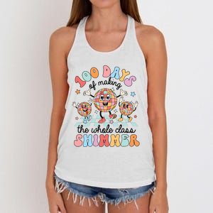 100 Days Of Making Whole Class Shimmer 100 Days Of School Women's Knotted Racerback Tank