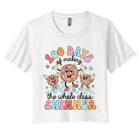 100 Days Of Making Whole Class Shimmer 100 Days Of School Women's Crop Top Tee