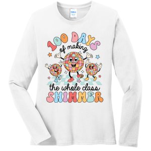 100 Days Of Making Whole Class Shimmer 100 Days Of School Ladies Long Sleeve Shirt