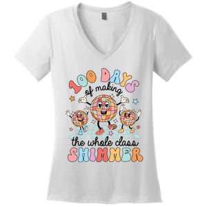 100 Days Of Making Whole Class Shimmer 100 Days Of School Women's V-Neck T-Shirt