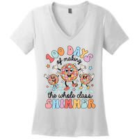 100 Days Of Making Whole Class Shimmer 100 Days Of School Women's V-Neck T-Shirt