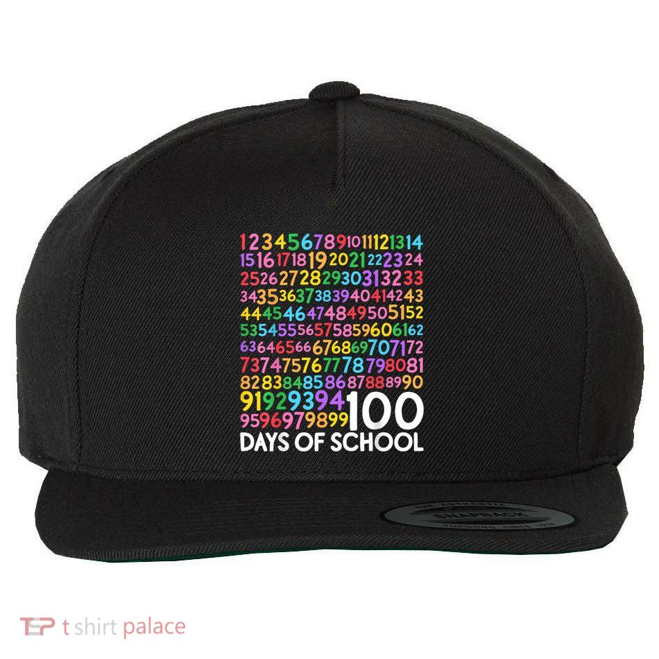 100th Day Of School Teacher 100 Days Math Numbers Wool Snapback Cap