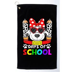 101 Days Of School Teacher Student 100 Days Smarter Platinum Collection Golf Towel