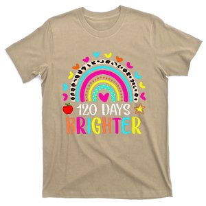 120th Day Of School Teacher 120 Days Brighter Boho Rainbow T-Shirt