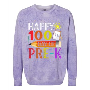 100 Days Of School Teacher Student 100th Day Pregiftk Gift Colorblast Crewneck Sweatshirt