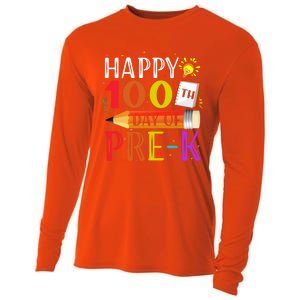 100 Days Of School Teacher Student 100th Day Pregiftk Gift Cooling Performance Long Sleeve Crew