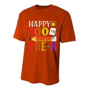 100 Days Of School Teacher Student 100th Day Pregiftk Gift Performance Sprint T-Shirt