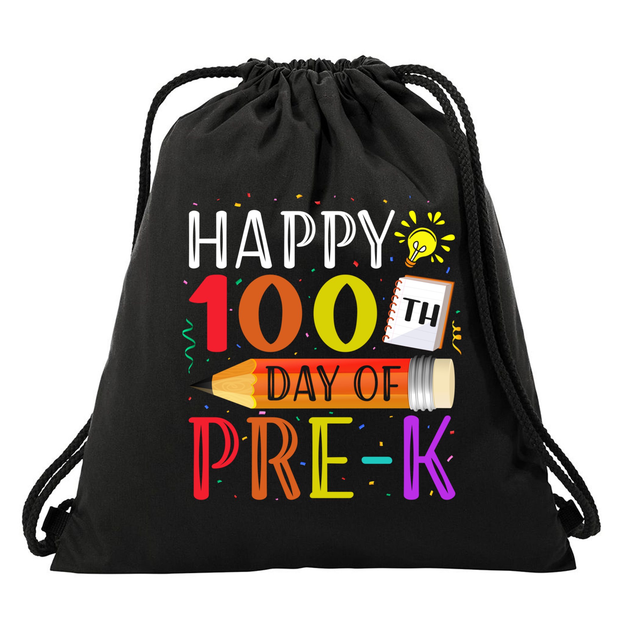 100 Days Of School Teacher Student 100th Day Pregiftk Gift Drawstring Bag