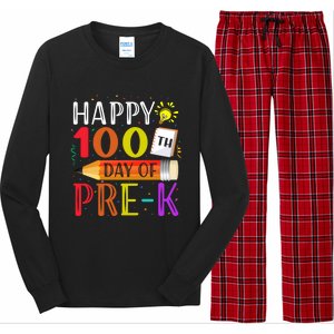 100 Days Of School Teacher Student 100th Day Pregiftk Gift Long Sleeve Pajama Set