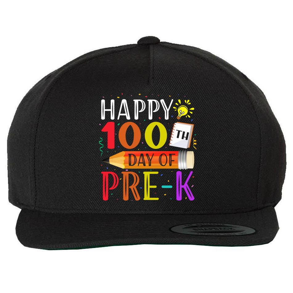 100 Days Of School Teacher Student 100th Day Pregiftk Gift Wool Snapback Cap