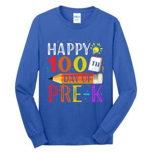 100 Days Of School Teacher Student 100th Day Pregiftk Gift Tall Long Sleeve T-Shirt