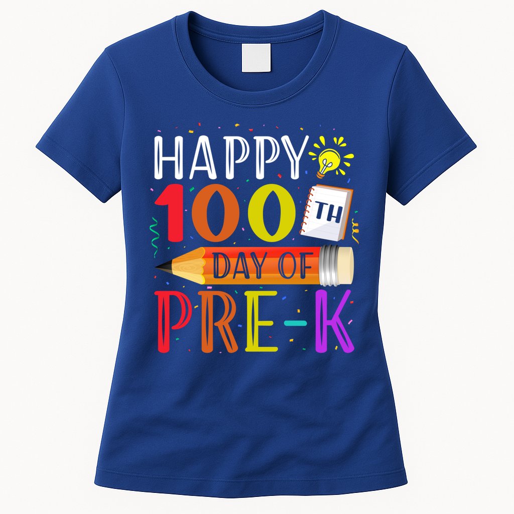 100 Days Of School Teacher Student 100th Day Pregiftk Gift Womens T-Shirt