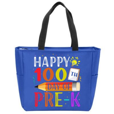 100 Days Of School Teacher Student 100th Day Pregiftk Gift Zip Tote Bag