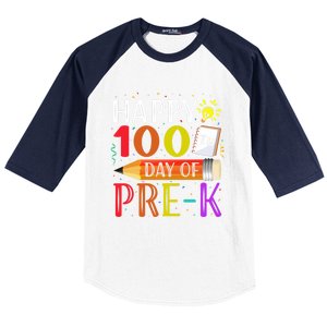 100 Days Of School Teacher Student 100th Day Pregiftk Gift Baseball Sleeve Shirt