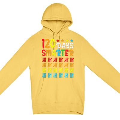 120th Day Of School Teacher Child Happy 120 Days Smarter Premium Pullover Hoodie