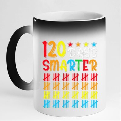 120th Day Of School Teacher Child Happy 120 Days Smarter 11oz Black Color Changing Mug