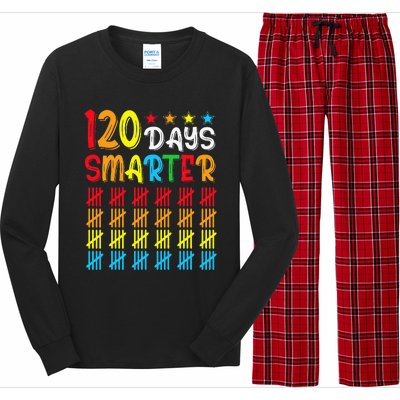 120th Day Of School Teacher Child Happy 120 Days Smarter Long Sleeve Pajama Set