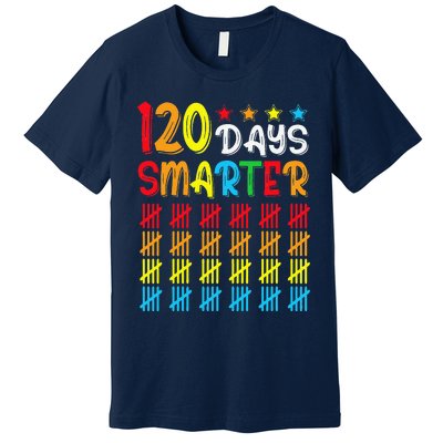 120th Day Of School Teacher Child Happy 120 Days Smarter Premium T-Shirt