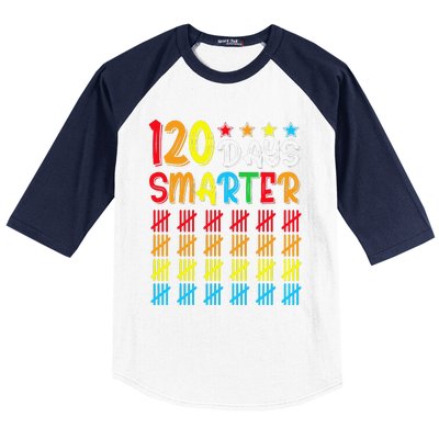 120th Day Of School Teacher Child Happy 120 Days Smarter Baseball Sleeve Shirt