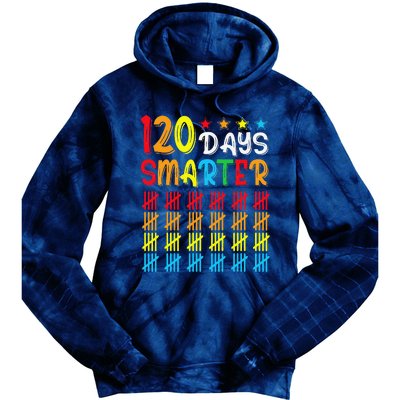 120th Day Of School Teacher Child Happy 120 Days Smarter Tie Dye Hoodie