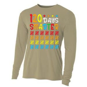 120th Day Of School Teacher Child Happy 120 Days Smarter Cooling Performance Long Sleeve Crew