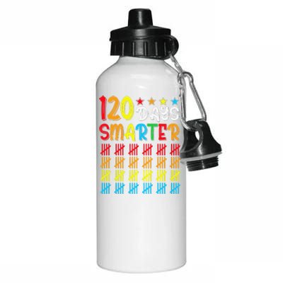 120th Day Of School Teacher Child Happy 120 Days Smarter Aluminum Water Bottle