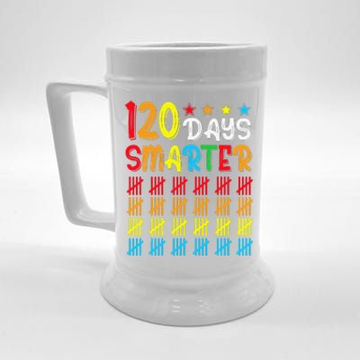 120th Day Of School Teacher Child Happy 120 Days Smarter Beer Stein