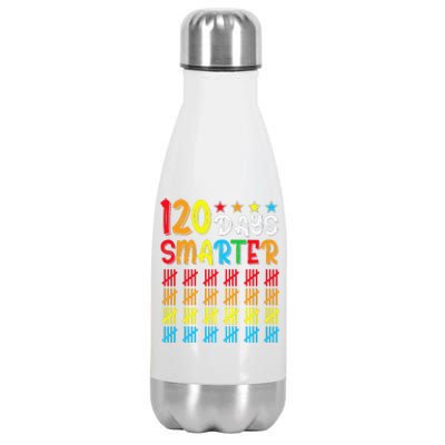 120th Day Of School Teacher Child Happy 120 Days Smarter Stainless Steel Insulated Water Bottle