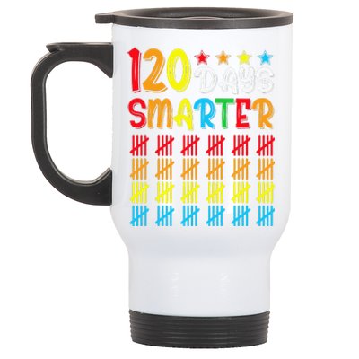 120th Day Of School Teacher Child Happy 120 Days Smarter Stainless Steel Travel Mug