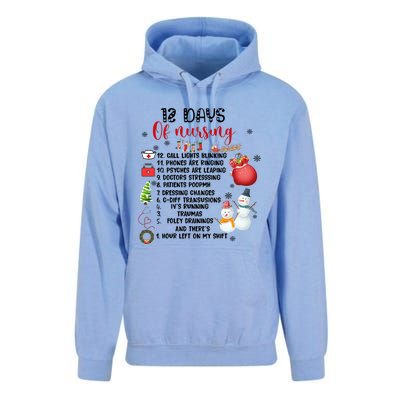 12 Days Of Nursing Funny Nurse Christmas Unisex Surf Hoodie