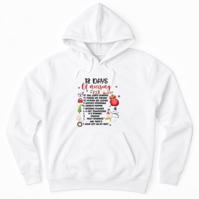 12 Days Of Nursing Funny Nurse Christmas Hoodie