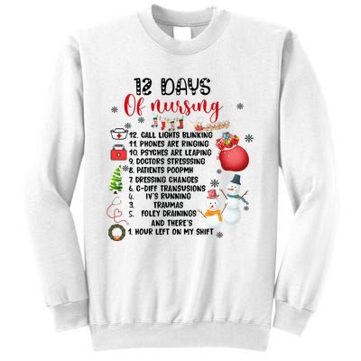 12 Days Of Nursing Funny Nurse Christmas Sweatshirt