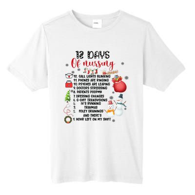 12 Days Of Nursing Funny Nurse Christmas Tall Fusion ChromaSoft Performance T-Shirt