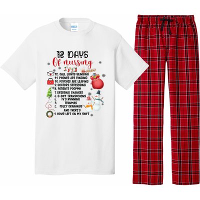 12 Days Of Nursing Funny Nurse Christmas Pajama Set