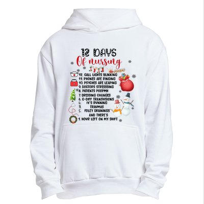 12 Days Of Nursing Funny Nurse Christmas Urban Pullover Hoodie