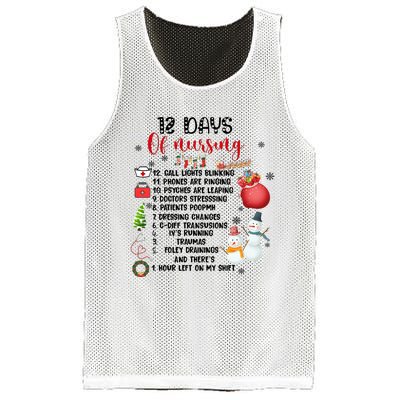 12 Days Of Nursing Funny Nurse Christmas Mesh Reversible Basketball Jersey Tank